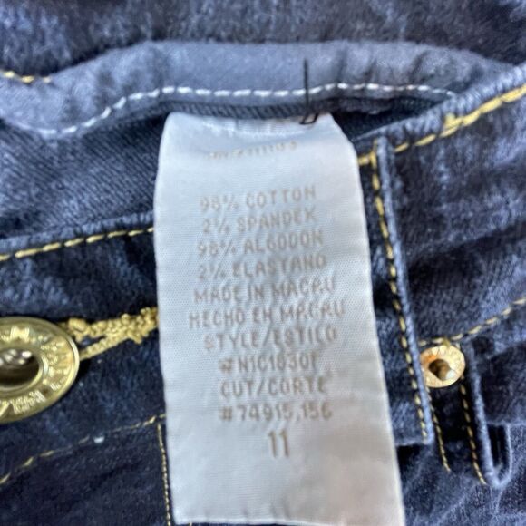 Baby Phat Jeans Womens 11 Dark Blue Bootcut Embroidered Cat Logo Y2K - Picture 9 of 9